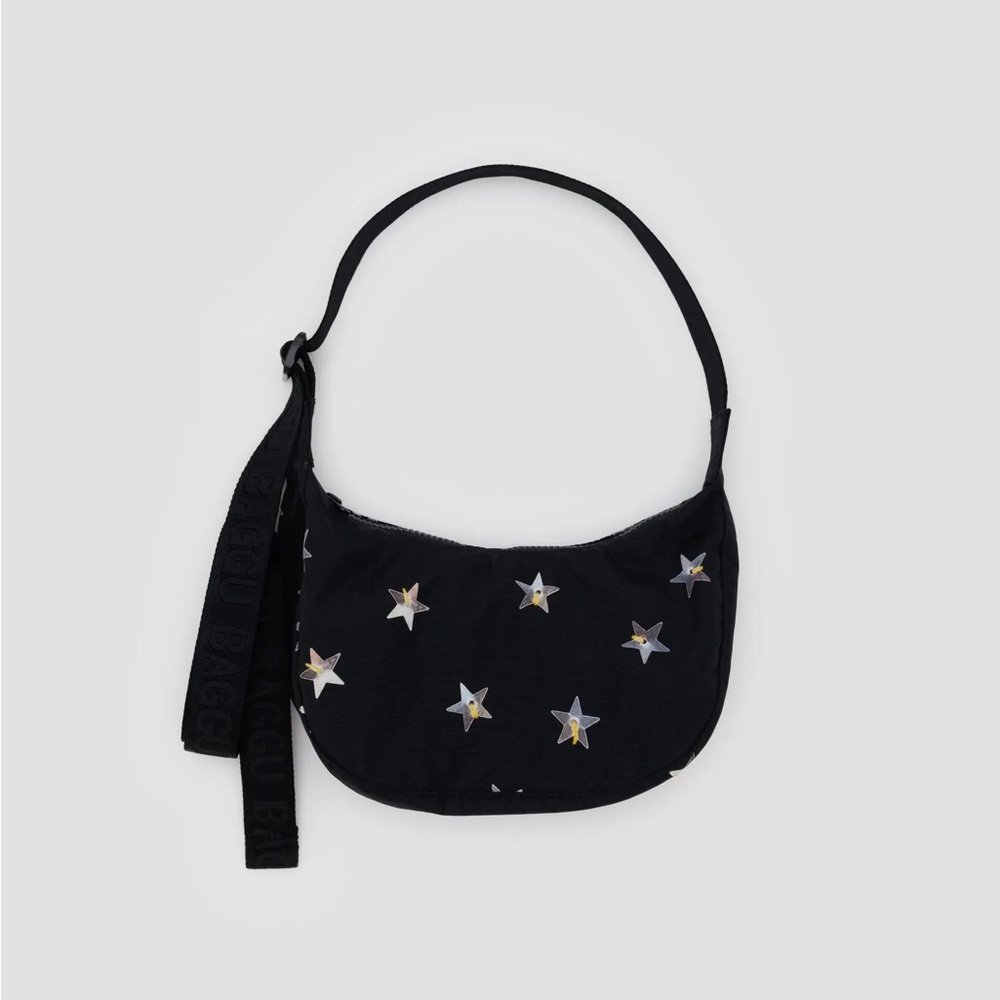 NWT BAGGU Small Nylon Crescent Bag- Stars